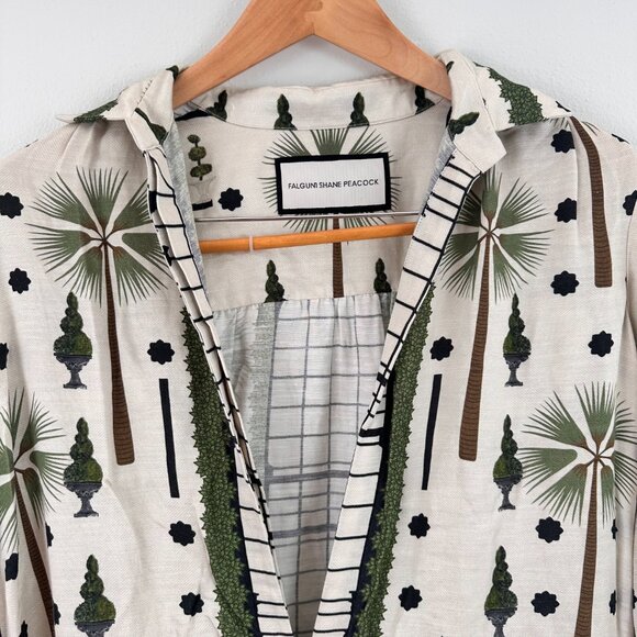 Shane Falguni peacock dress small long sleeve graphic - Picture 4 of 16